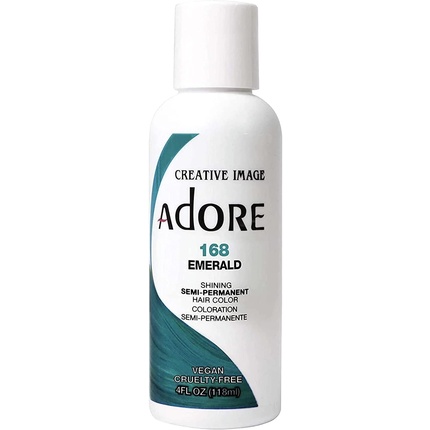 

Сияющая полуперманентная краска для волос 168 Изумруд 118 мл Adore