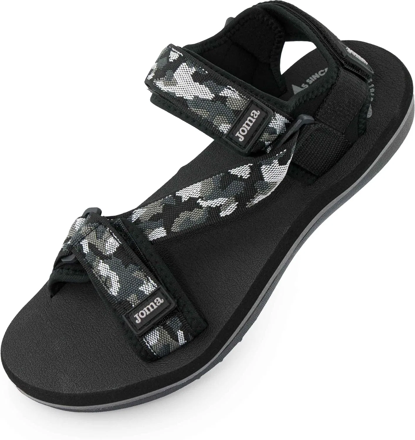 Сандалии Joma California S.LEO MEN 2501 Black SLEOS2501V, черные, в полоску, с двумя застежками-липучками, очень удобные, мужская обувь 29008