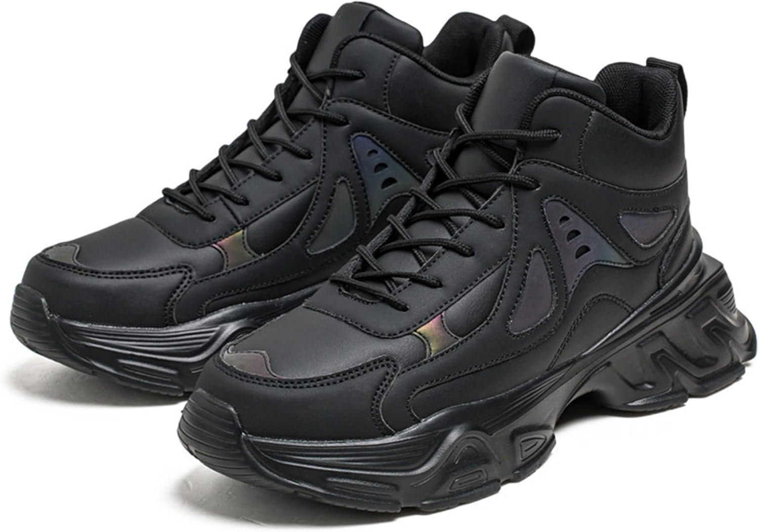 

Мужские высокие кеды повседневные спортивные ботинки массивные высокие модные кроссовки для мужчин Spwagym, черный