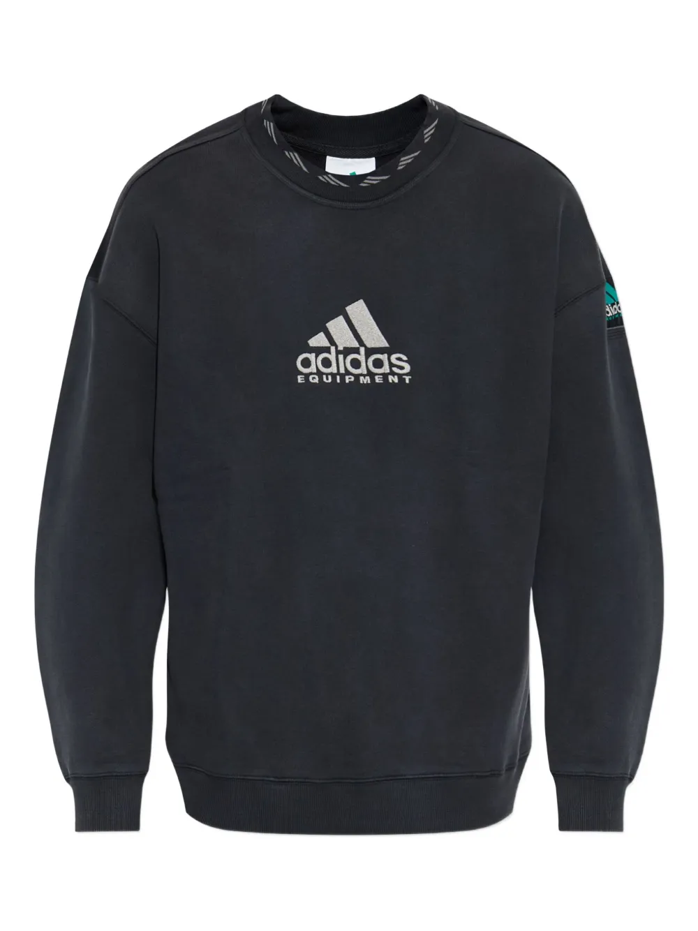 

Свитшот с круглым вырезом и нашивкой с логотипом adidas, черный