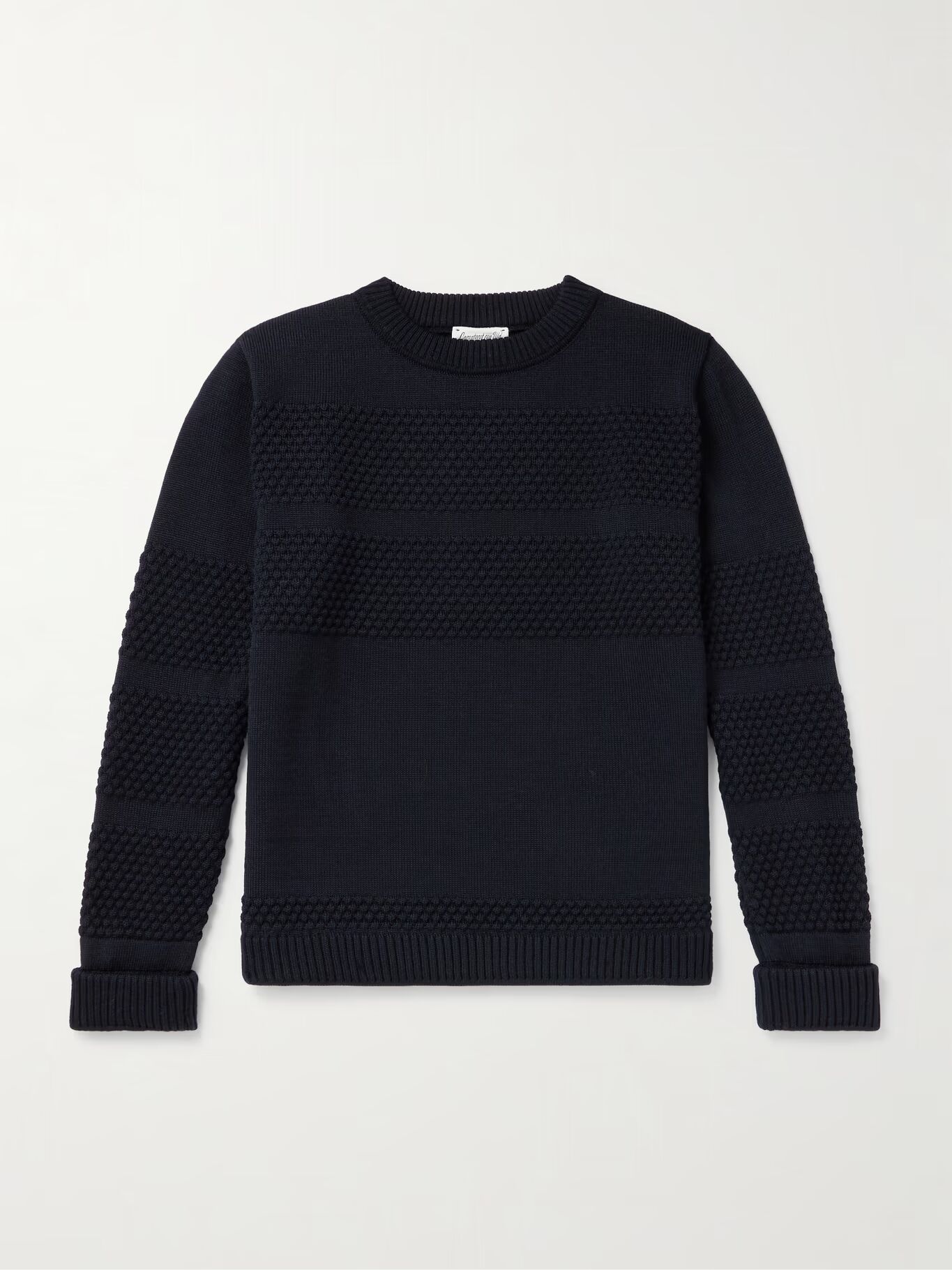 

Свитер Fisherman II из фактурной натуральной шерсти S.N.S. HERNING, темно-синий