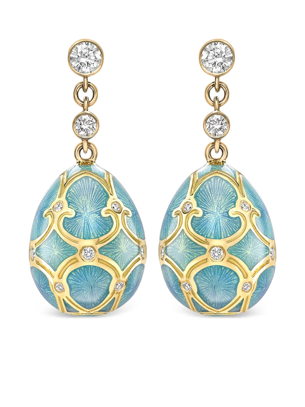 

Серьги-подвески Heritage Egg из желтого золота с бриллиантами и жемчугом FABERGÉ, золотой