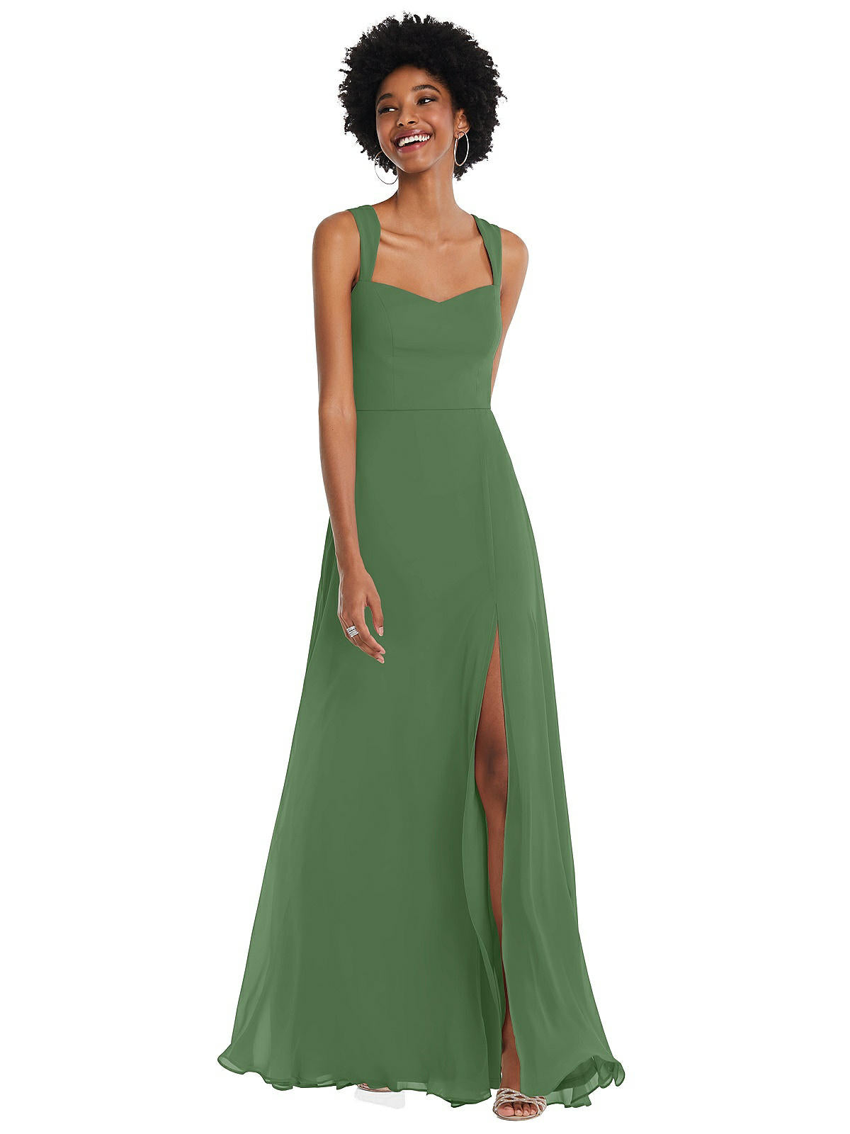 

Платье макси с широкими бретелями в форме сердца After Six, цвет vineyard green