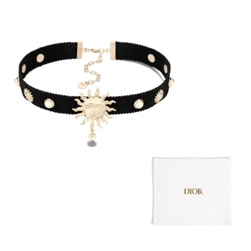 

DIOR Бижутерия, сатин, металл, ожерелье, женское, black