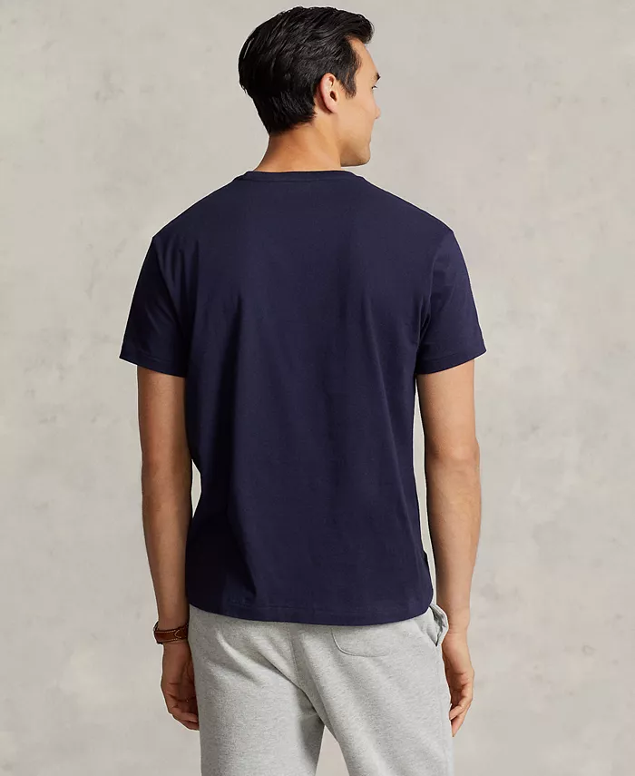 Мужская классическая футболка с карманом и круглым вырезом Polo Ralph Lauren, синий — фото 4
