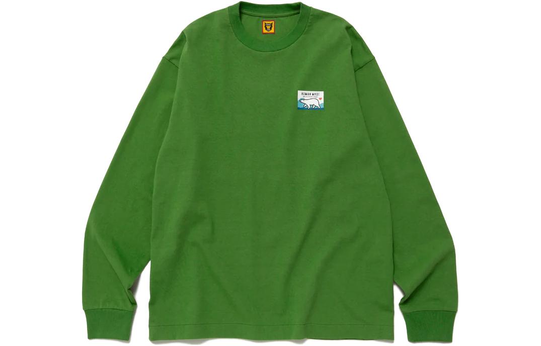 

Футболка с длинными рукавами и принтом полярного медведя HUMAN MADE, черная