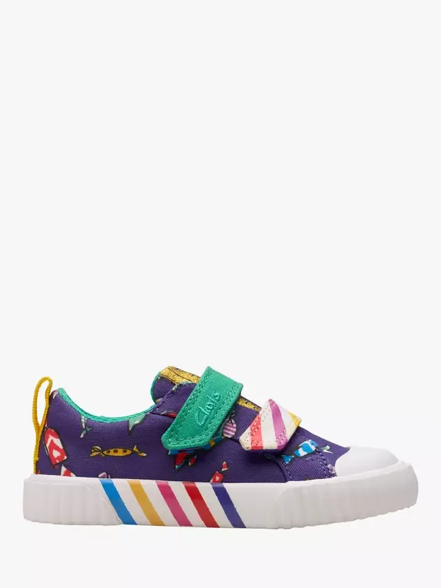 Детские кроссовки Foxing Mix Charlie & The Chocolate Factory, фиолетовый холст Clarks