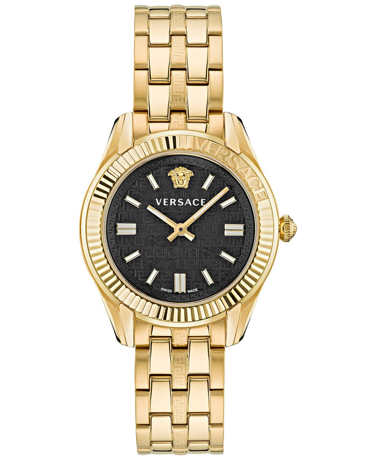 

Женские швейцарские часы Greca Time с золотым ионным браслетом, 35 ​​мм Versace