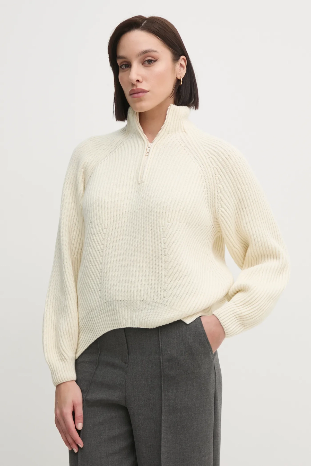 

Шерстяной свитер Lacoste, бежевый