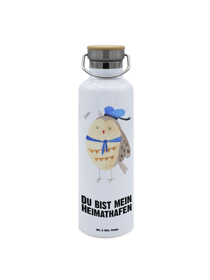 

Mr. & Mrs. Panda Бутылка для напитков "Сова-моряк" с надписью белого цвета