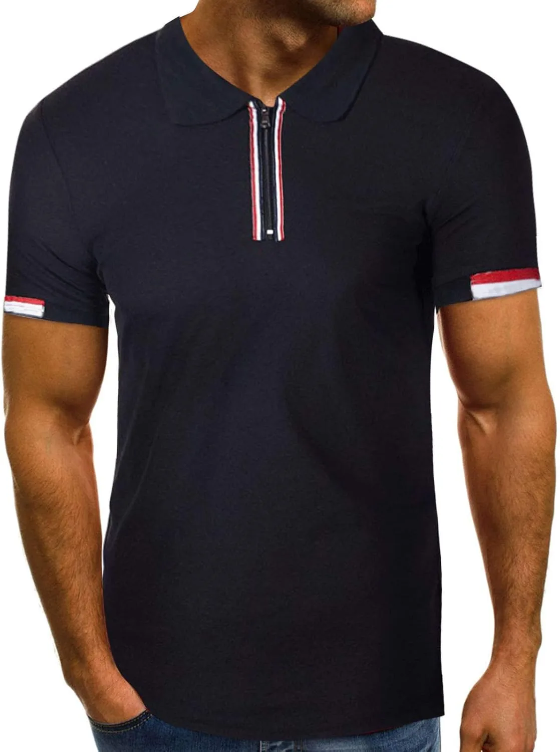 

Muscularfit Casual Shirt для мужчин, летняя легкая футболка-поло с коротким рукавом