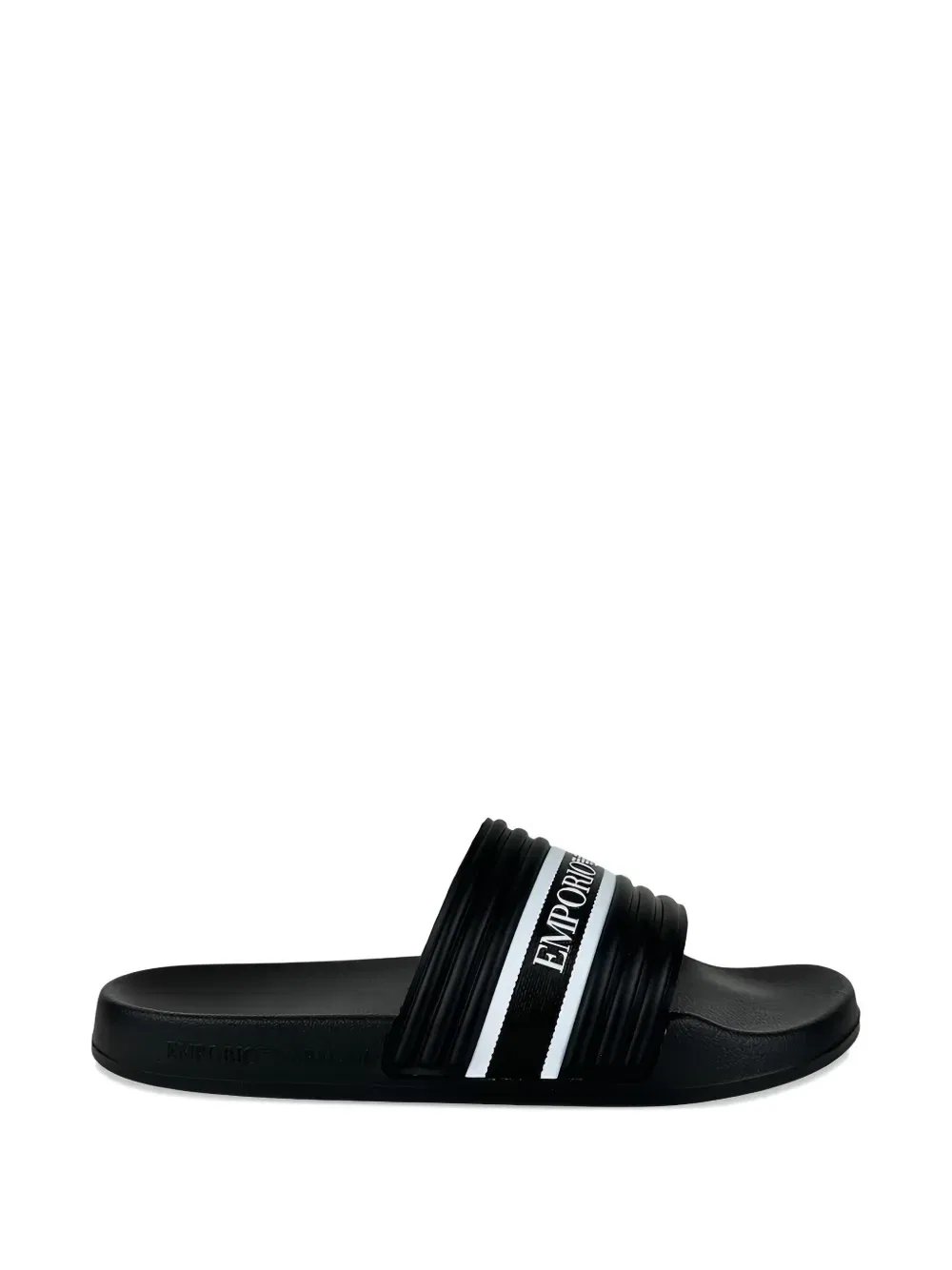 Шлепанцы с полосками и логотипом EMPORIO ARMANI, черный