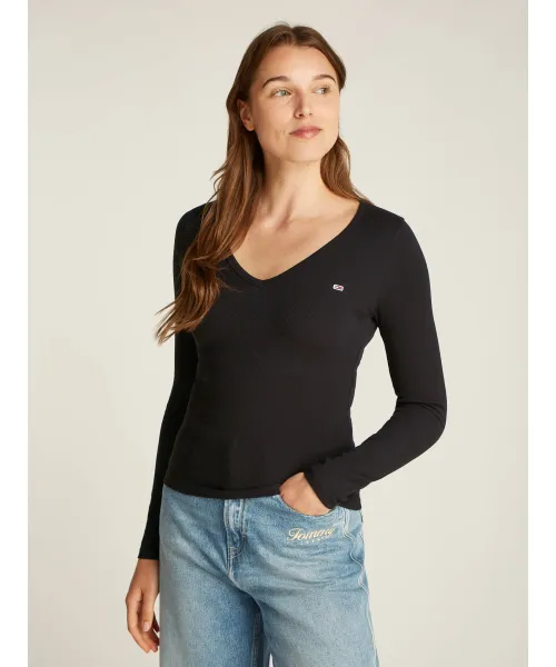 

Базовая блузка Slim fit Tommy Jeans, черный