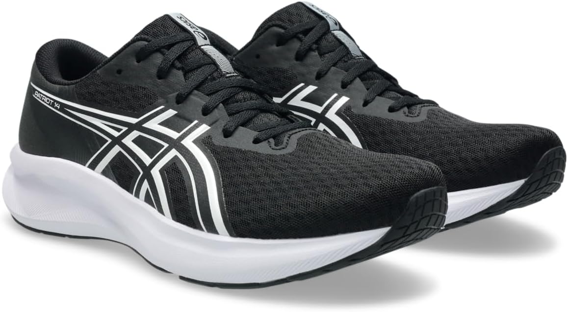 Мужские кроссовки для бега ASICS Patriot 14, белый/черный — фото 2