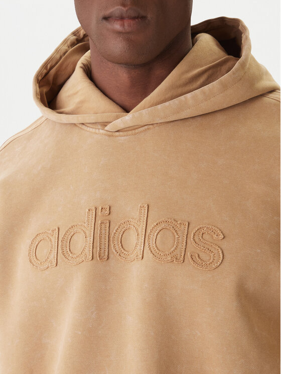 Свитшот loose fit JY2791 Adidas, бежевый — фото 4