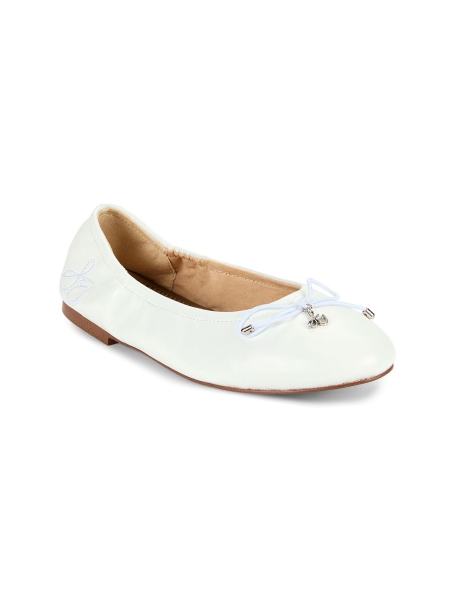 

Кожаные балетки Felicia Bow для девочек Sam Edelman, белый