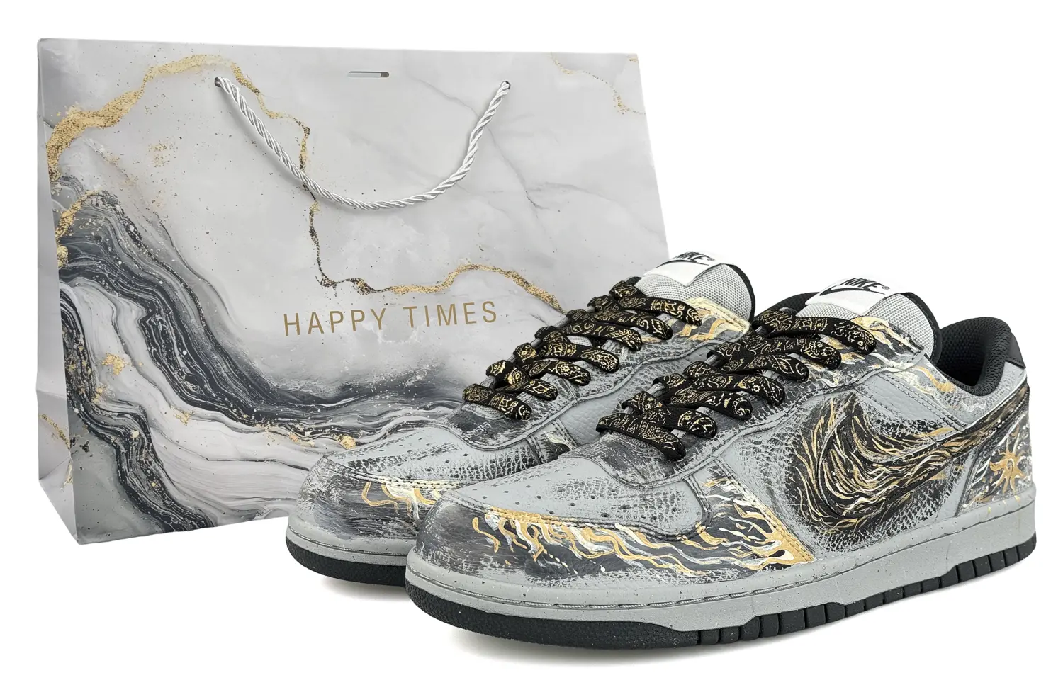 

Nike Кроссовки Big Low top Skateboard мужские черные gold