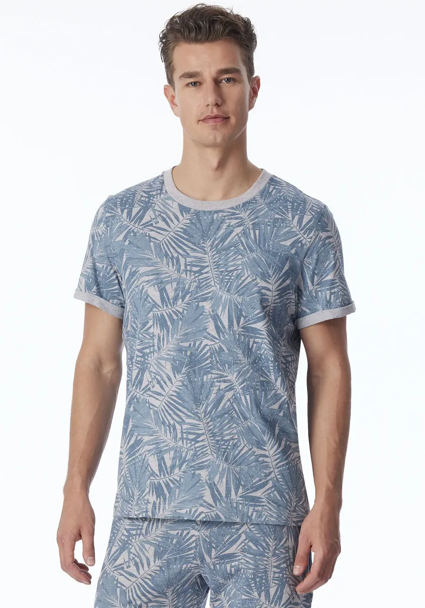 

Футболка Schiesser "Mix+Relax" с круглым вырезом в рубчик и подогнутым краем рукавов, цвет Grau-Mel.