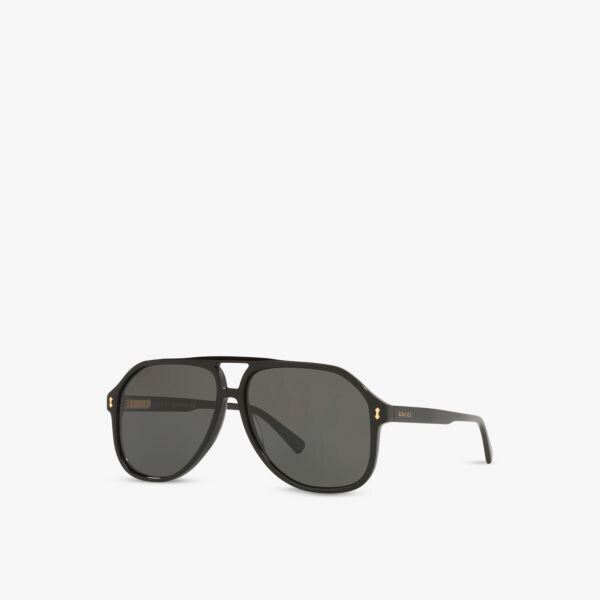 Солнцезащитные очки-авиаторы GG1042S из ацетата Gucci, черный — фото 2