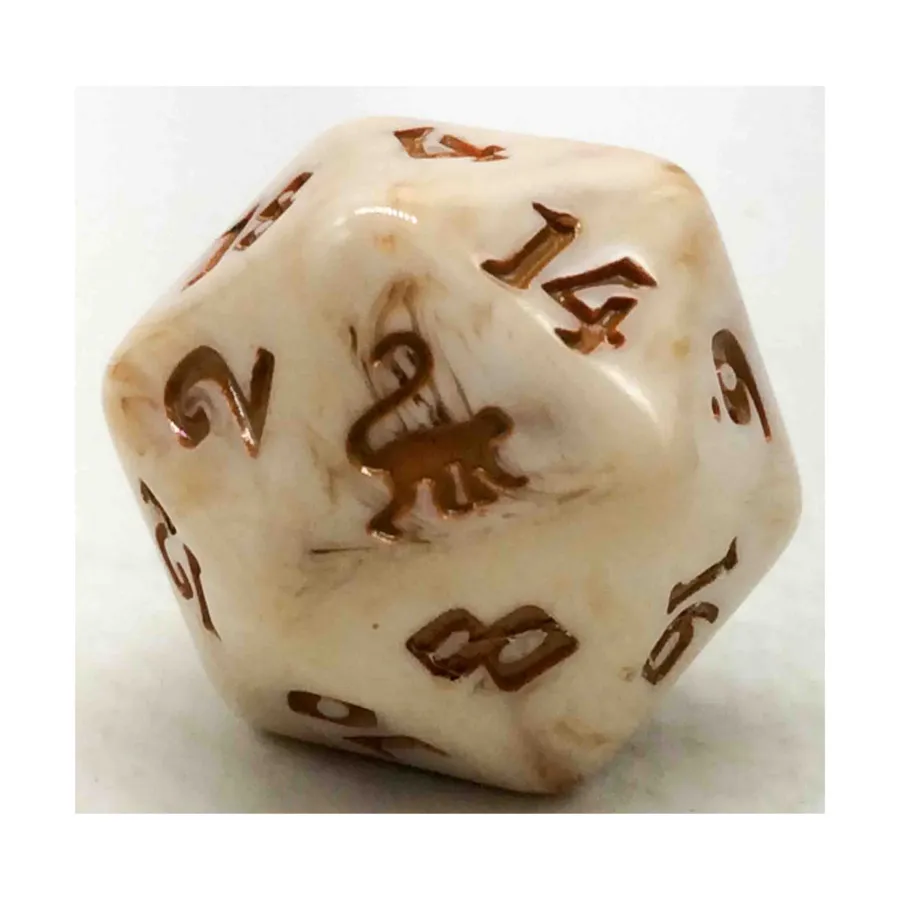 

d20 Jib — бежевый водоворот с коричневым, Dice (Black Oak)
