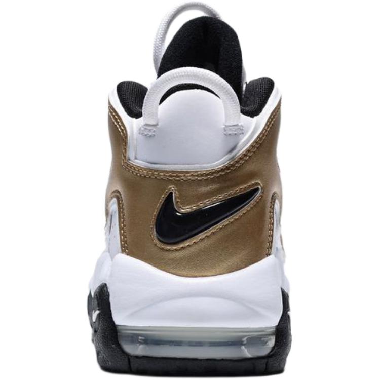 Nike Детские баскетбольные кроссовки Air More Uptempo High top White Gold Unisex — фото 4