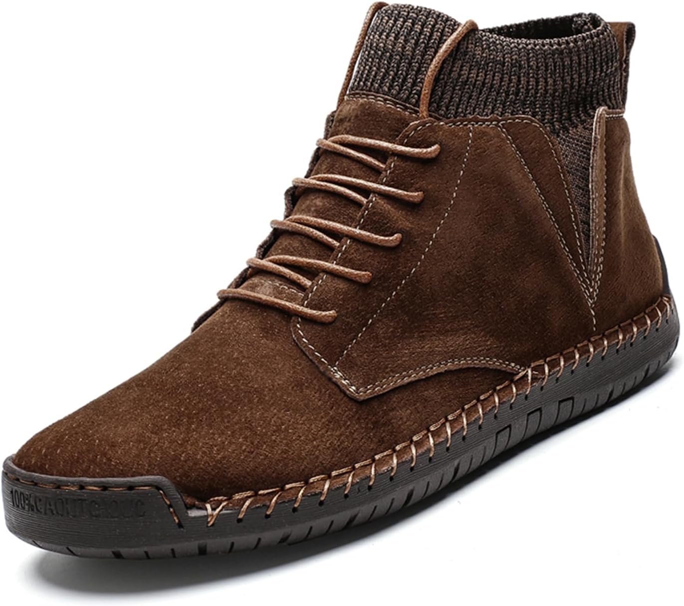 

Мужские ретро ботинки Чакка на шнуровке из натуральной кожи с плоской подошвой, повседневные легкие панк-ботинки с мягким носком, дышащие обувь для вождения, работы, прогулок, путешествий Netehadi, коричневый