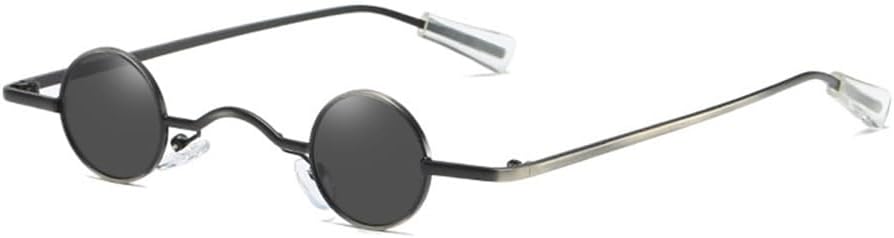 

Винтажные панк-солнцезащитные очки для мужчин, маленькие круглые солнцезащитные очки для женщин с широкой переносицей и металлической оправой, очки для вождения MTZJH, 1