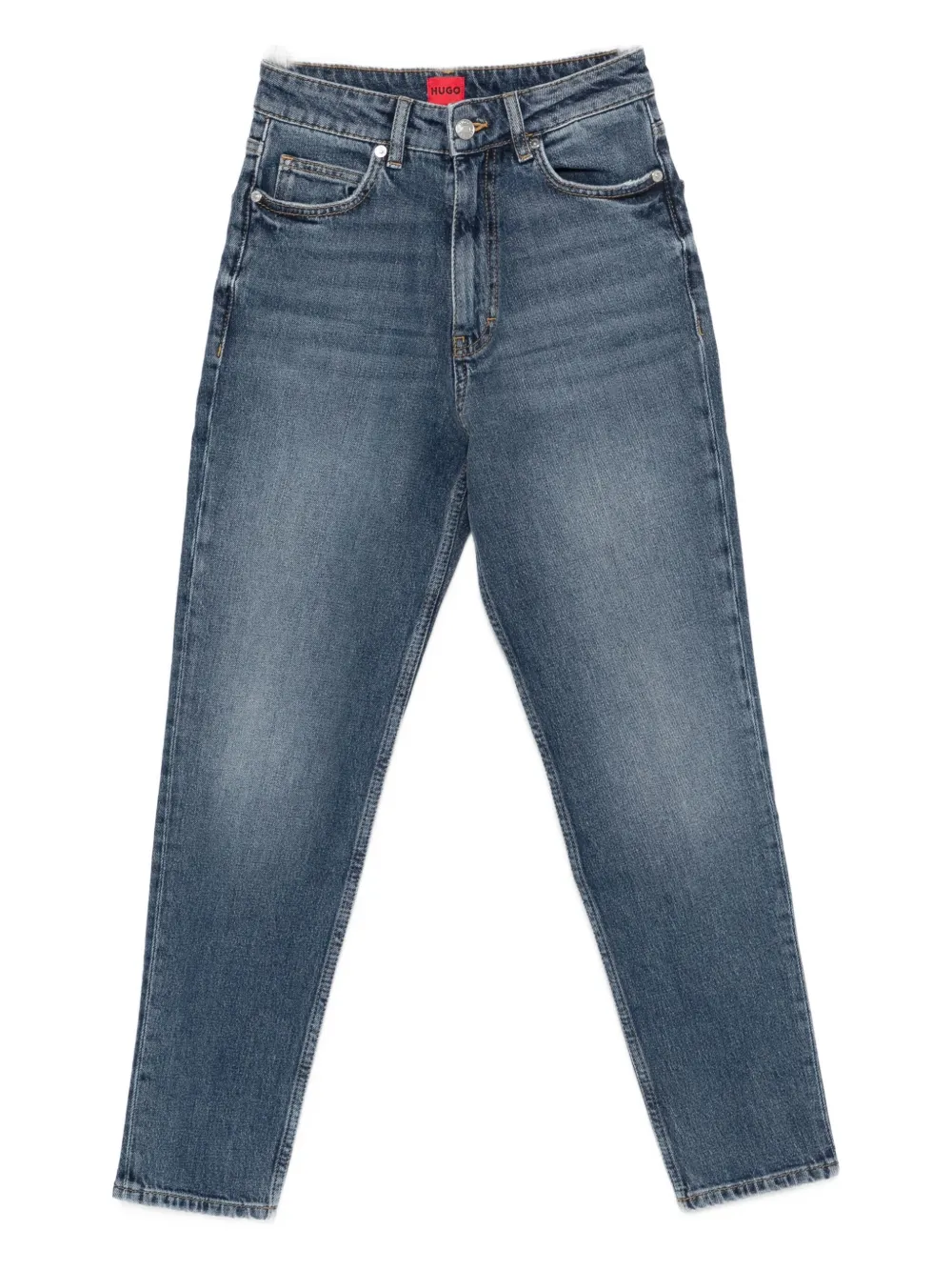 

Джинсы с высокой посадкой прямого кроя HUGO, синий