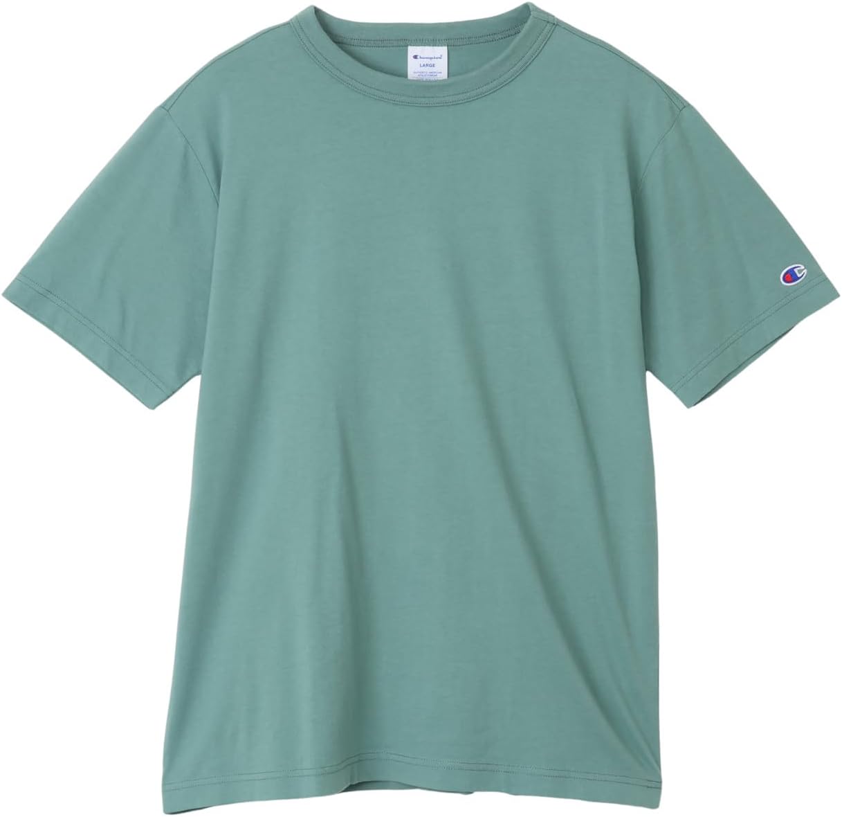

Мужская базовая футболка Champion C8-Z312Z из 100% хлопка с коротким рукавом и круглым вырезом, минерально-зеленый