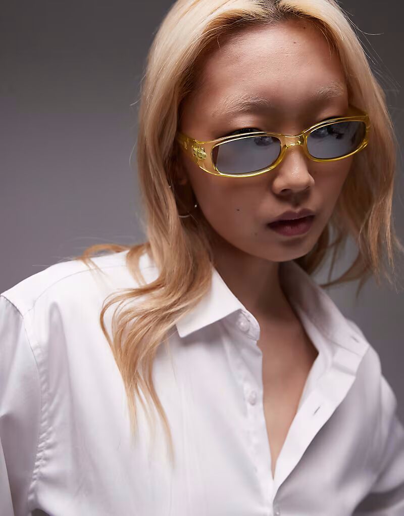 

Солнцезащитные очки Topshop Ibiza slim racer wrap зеленого цвета