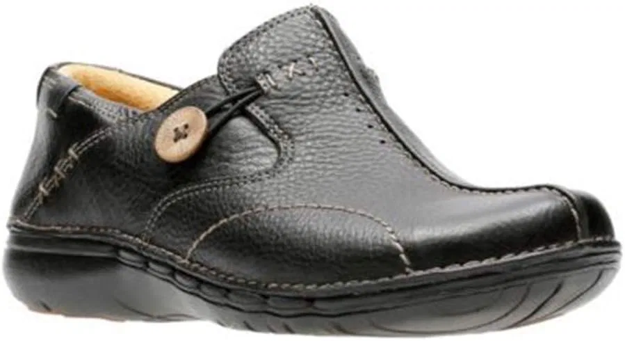 Детские прогулочные туфли Clarks Un.Loop 2, Black Leather — фото 2