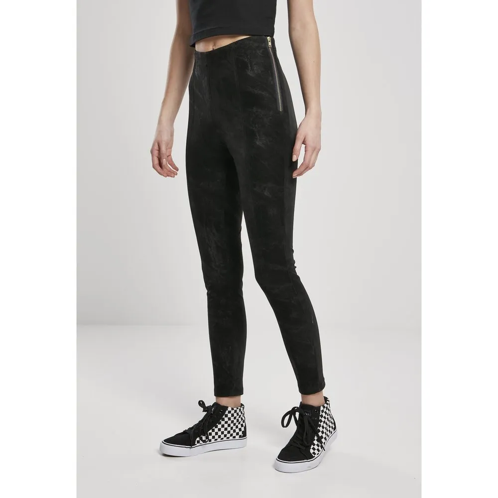 

Брюки Urban Classics Washed Faux Leather, черный