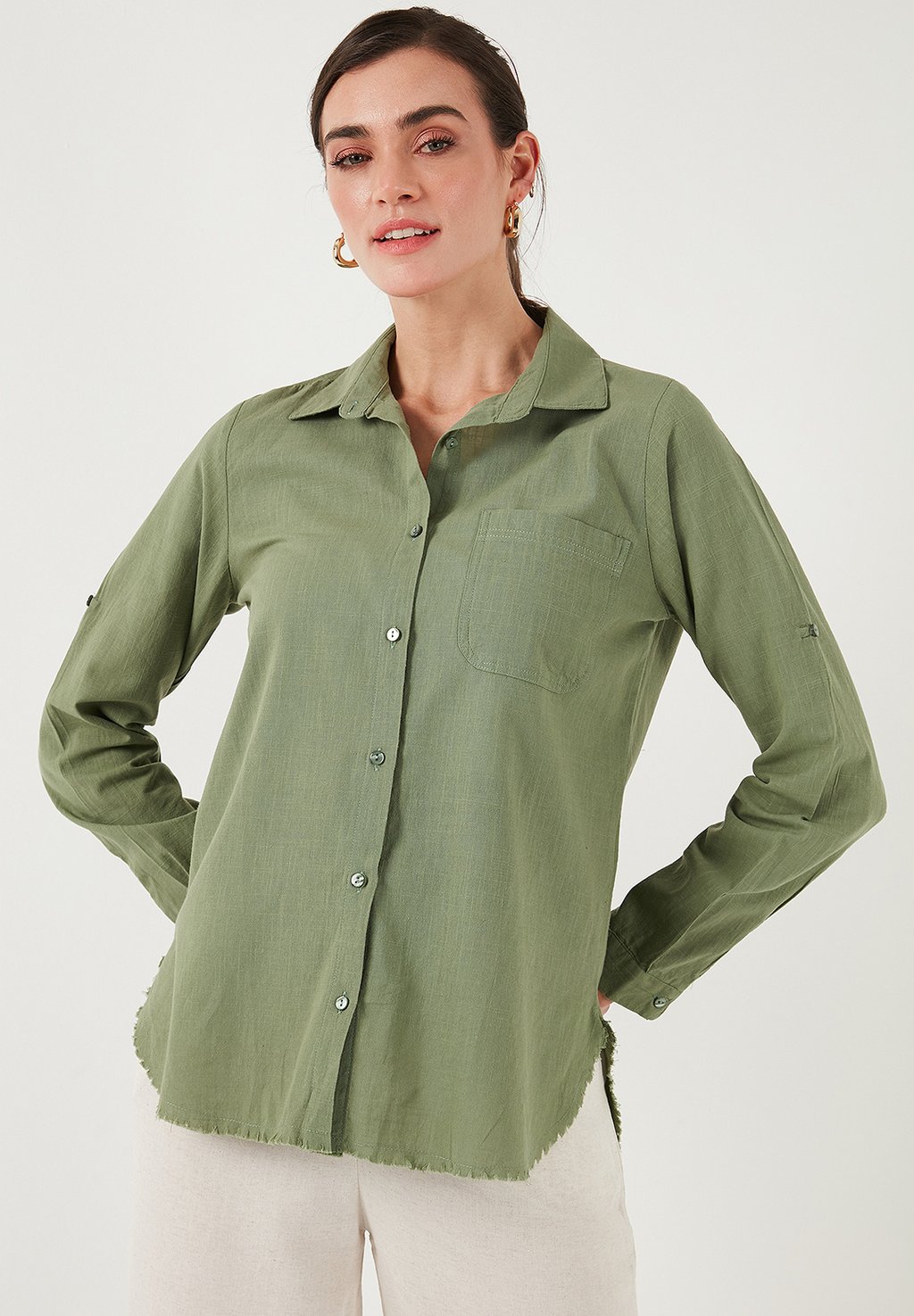 

Блузка на пуговицах REGULAR FIT LELA, хаки