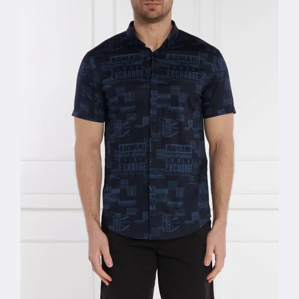 

Рубашка узкого кроя Armani Exchange, синий