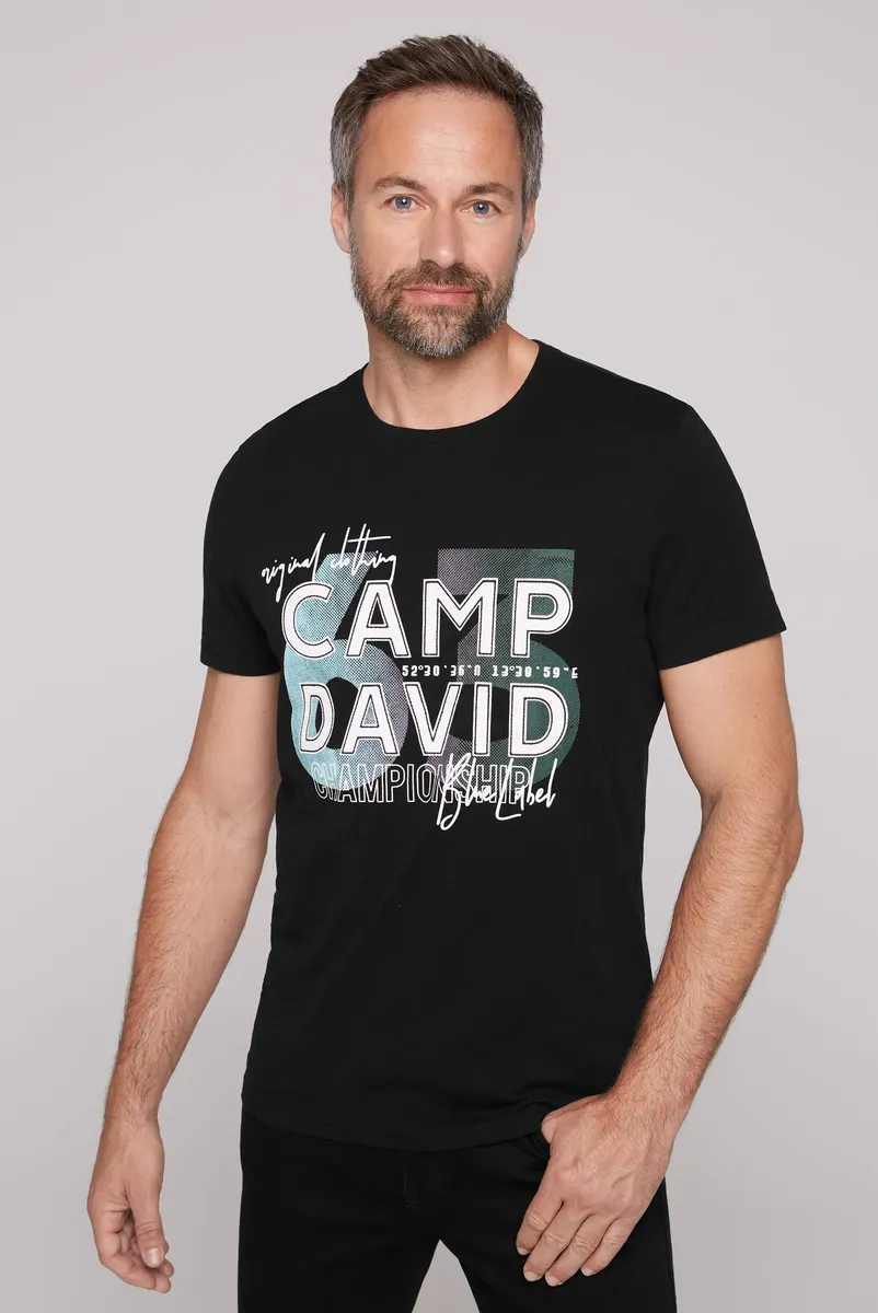 

Рубашка CAMP DAVID с круглым вырезом, хлопок, черный