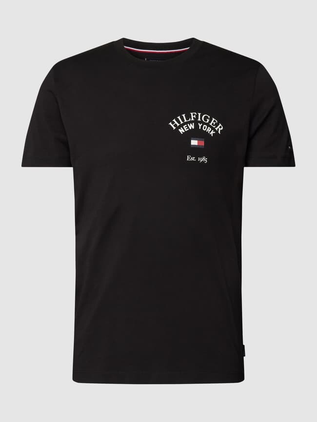 

Футболка с принтом этикетки Tommy Hilfiger, черный