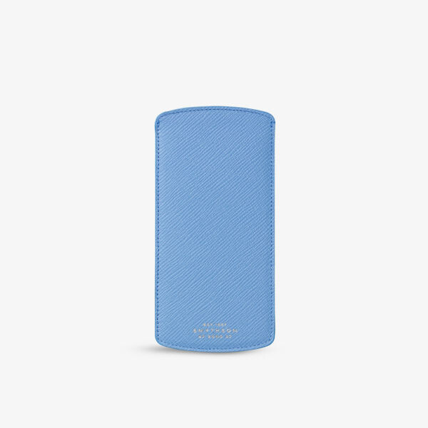 

Футляр для очков из панамской зернистой кожи Smythson, синий