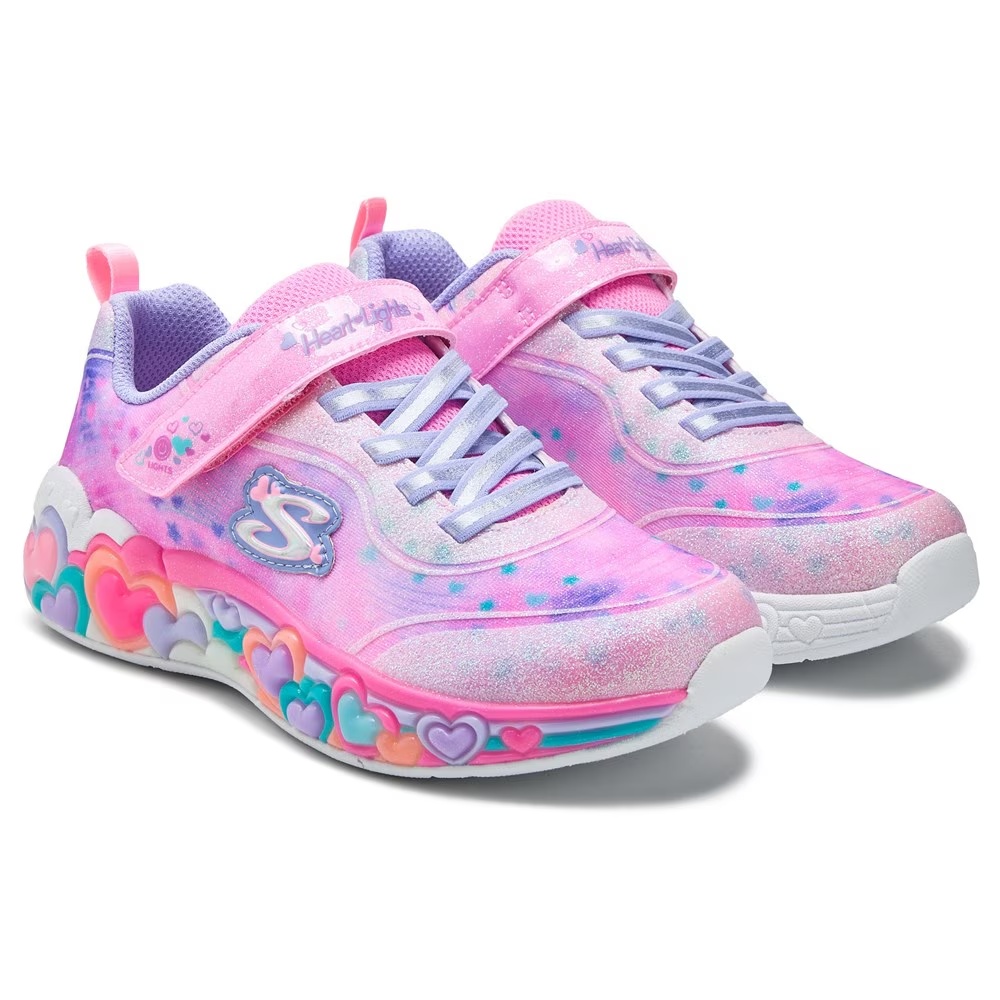 

Детские кроссовки с подсветкой в виде сердец Skechers для маленьких/больших детей, light pink multi