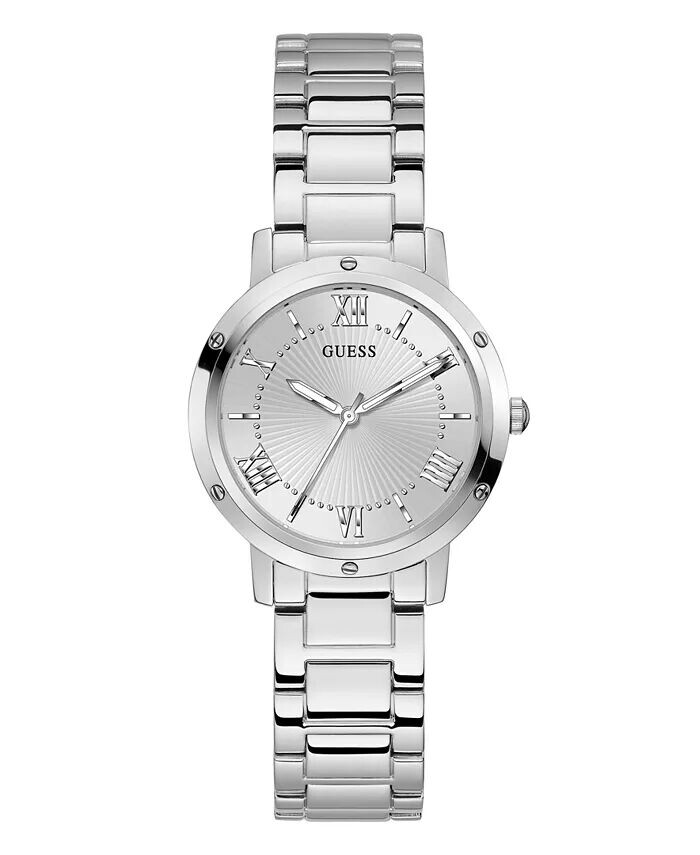 

Женские серебристые часы-браслет из нержавеющей стали, 34 мм GUESS
