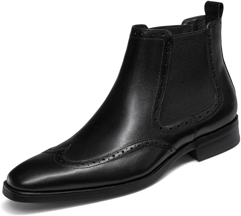 Мужские ботинки челси из натуральной кожи FRASOICUS, Black