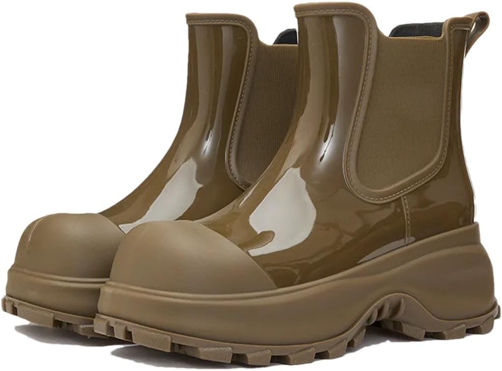 

Мужские сапоги для дождя с повышением роста, с круглым носком, для городских прогулок, водонепроницаемые, дождевые туфли Generic, En8