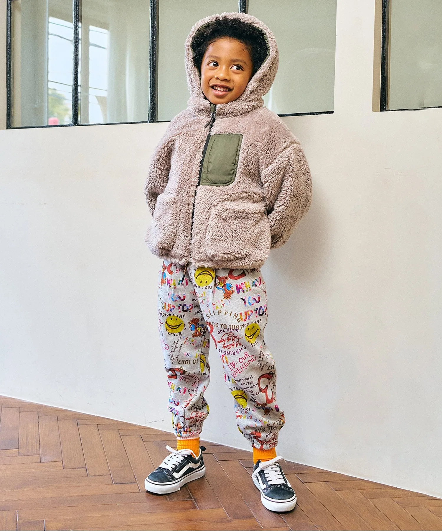 Детские брюки F.O.KIDS трикотажные, в клетку и полоску, тёмно-синие — фото 4