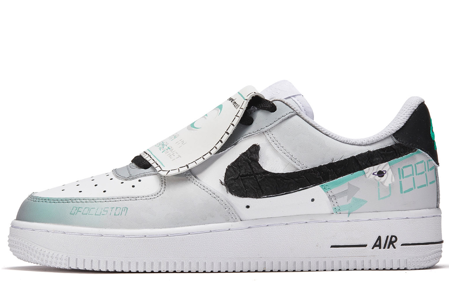 

Кроссовки Nike Air Force 1 Skateboarding Shoes Women's Low-top Green/Grey/Black/White, черный