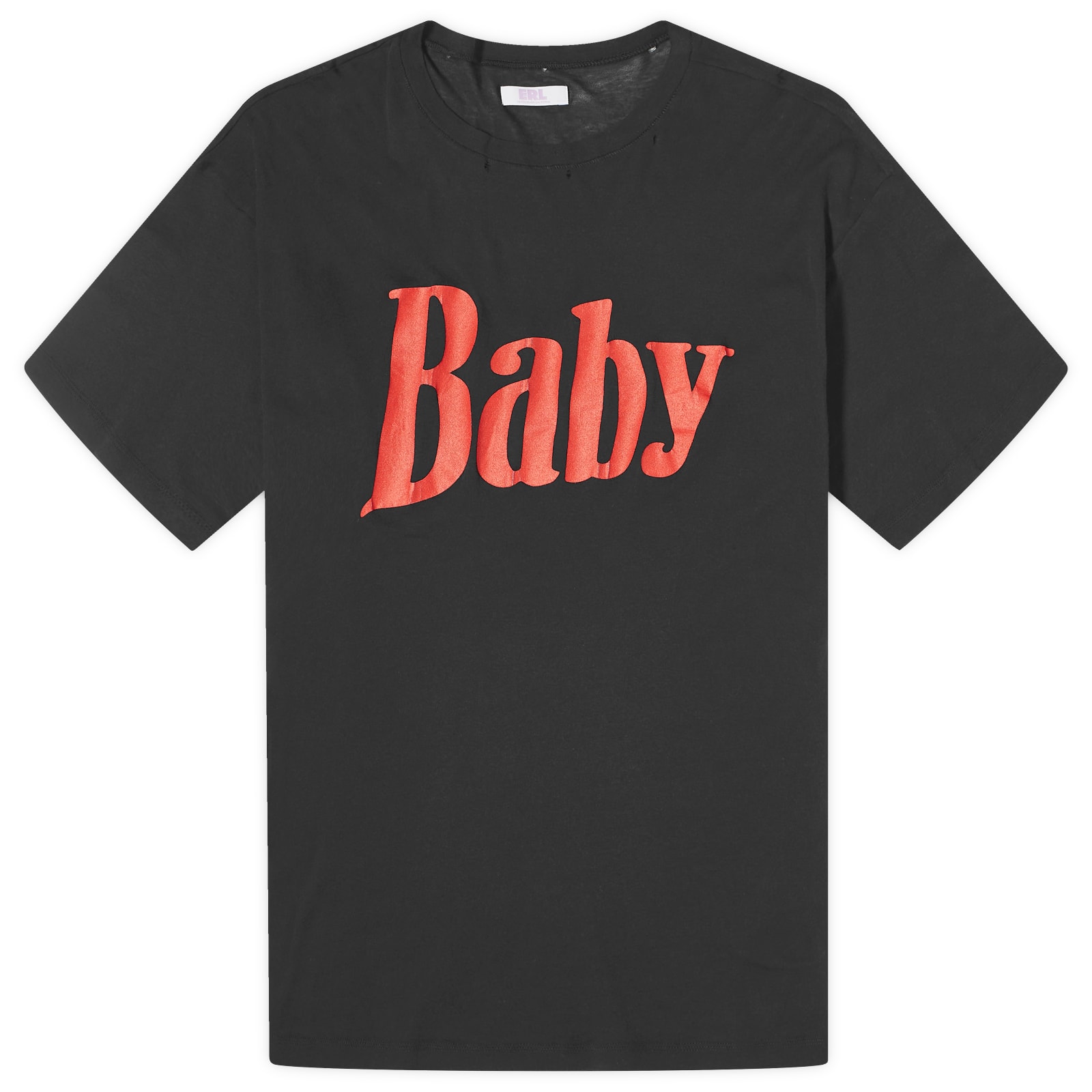 

Футболка Erl Baby Crew Neck Distressed T-Shirt, цвет Faded Black