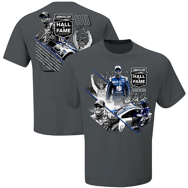 

Футболка мужская jr motorsports official team apparel charcoal dale earnhardt jr nascar hall of fame class of 2021 graphic 2-spot Unbranded