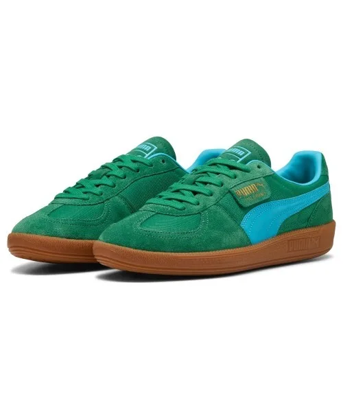 Мужские кроссовки PUMA Palermo Vintage с зелёными вставками