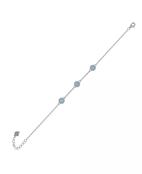 

Браслет из стерлингового серебра с голубым опалом Spero London, silver