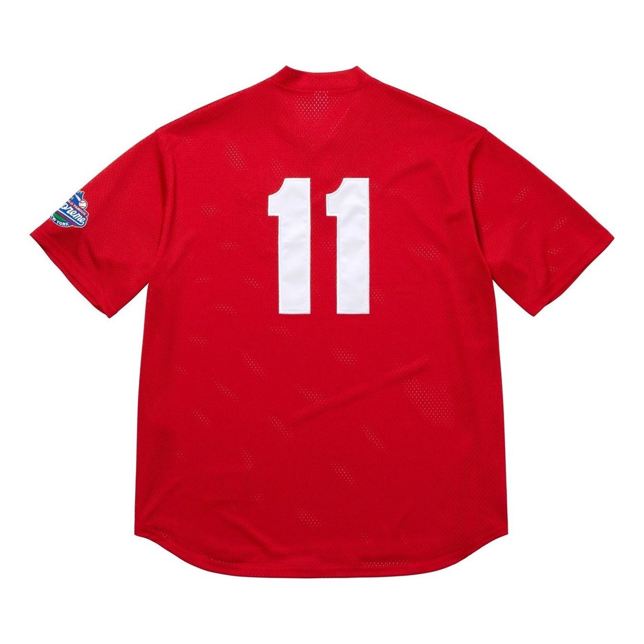 Футболка-поло Supreme S Logo Baseball Henley 'Red' — фото 2