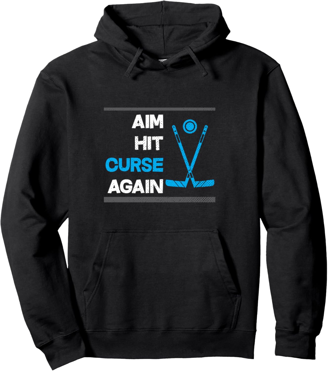 

Худи с надписью «Ice Hockey Hit Curse Again» Ice Hockey Designs, черный