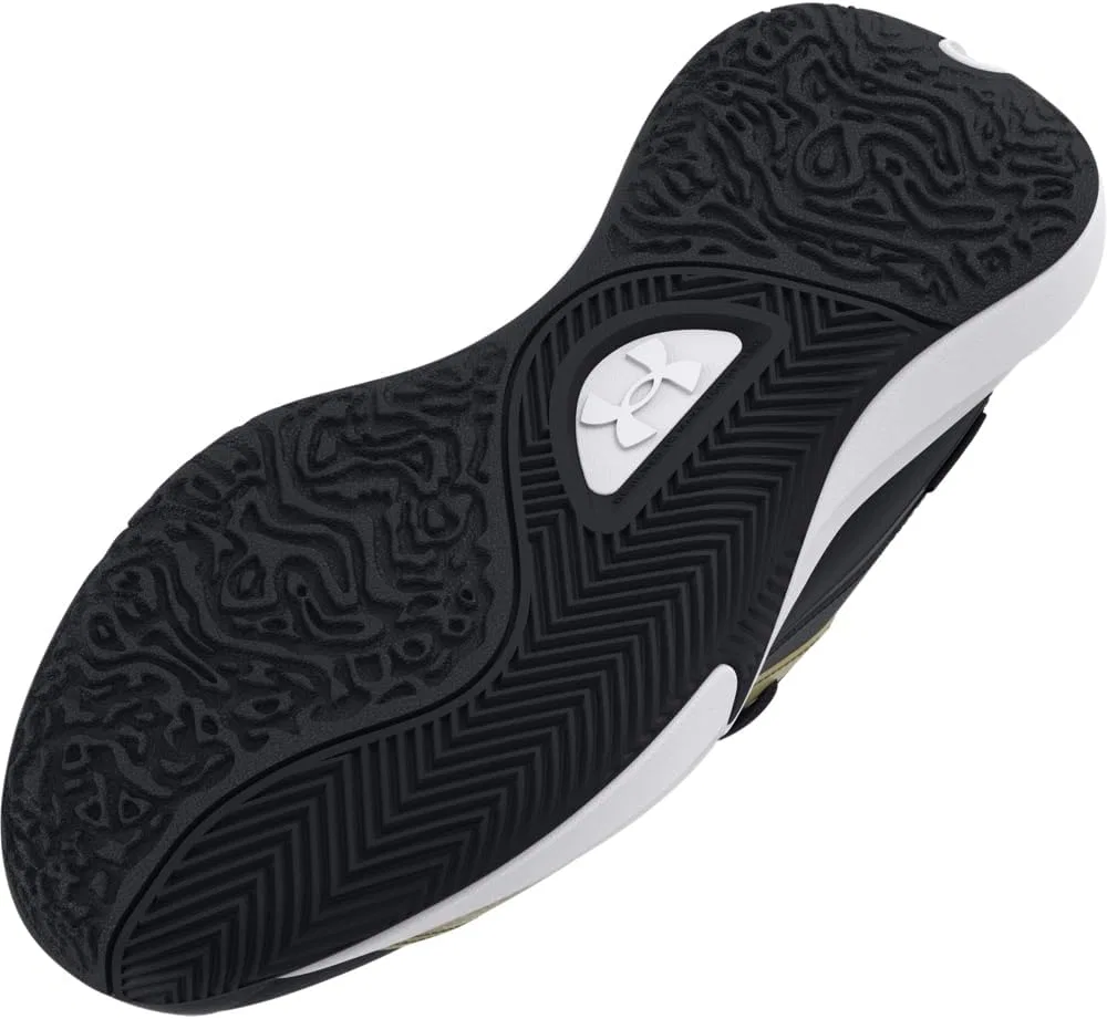 Мужские баскетбольные кроссовки Under Armour UA Lockdown 7 Low, Black Metallic Gold Black — фото 3